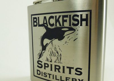 Stainless steel flask with black cermarked image